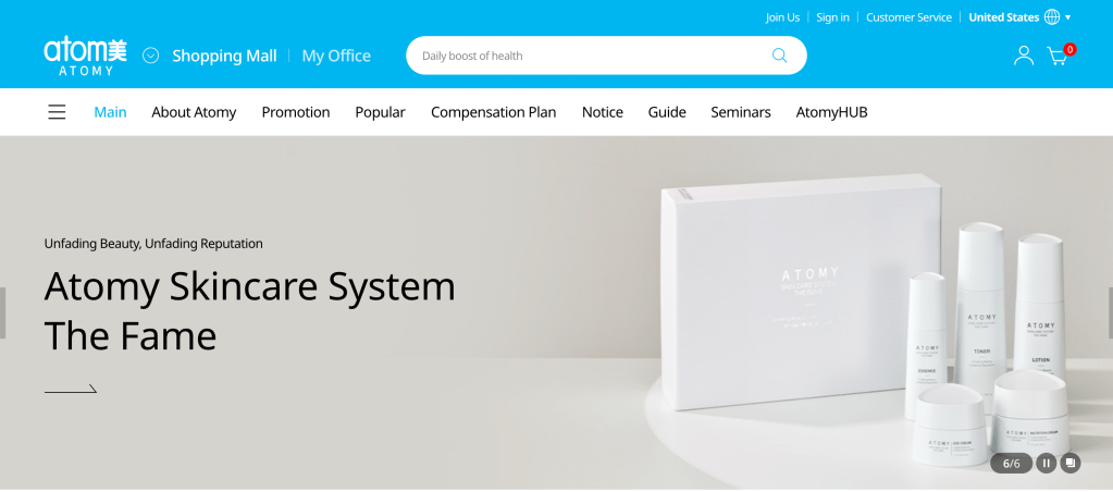 Atomy Login Homepage